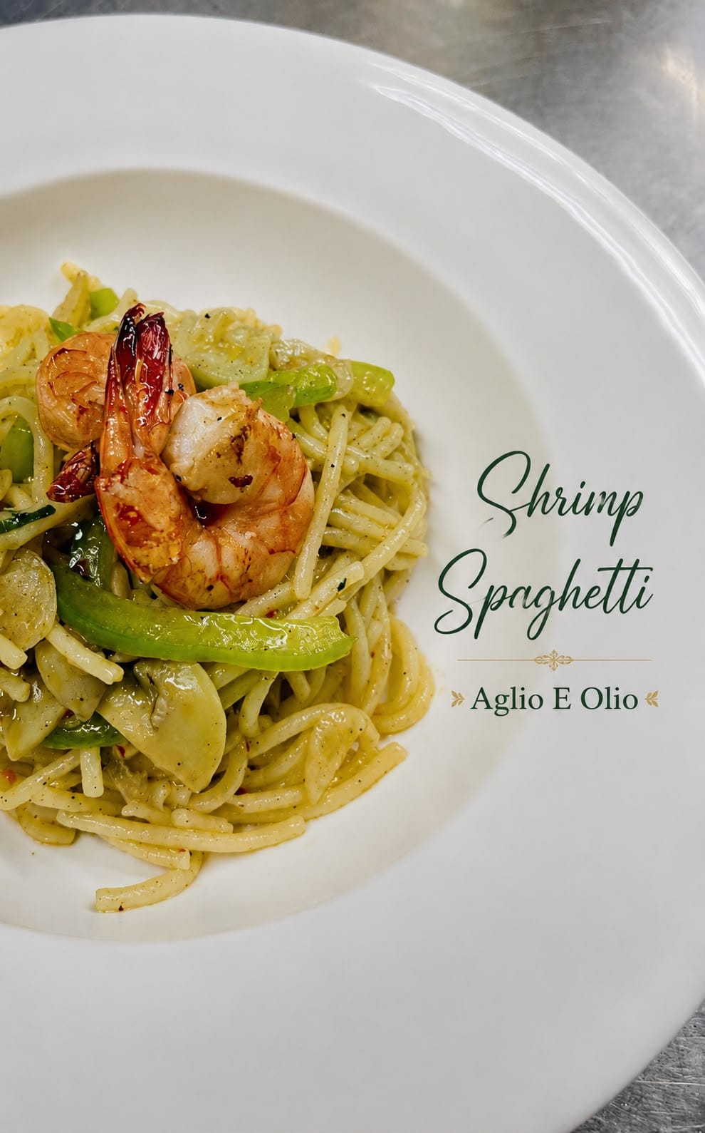 Shrimp Spaghetti; Aglio E Olio